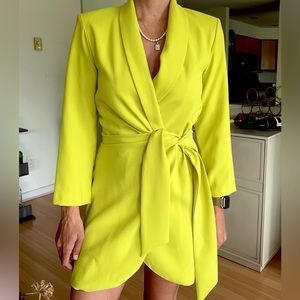 Zara Neon Green Blazer Dress